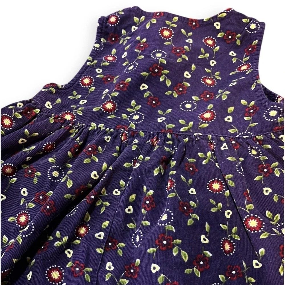 Vintage 90's 100% Cotton Floral McKids Corduroy Infant Dress 18m McDonald's Corp